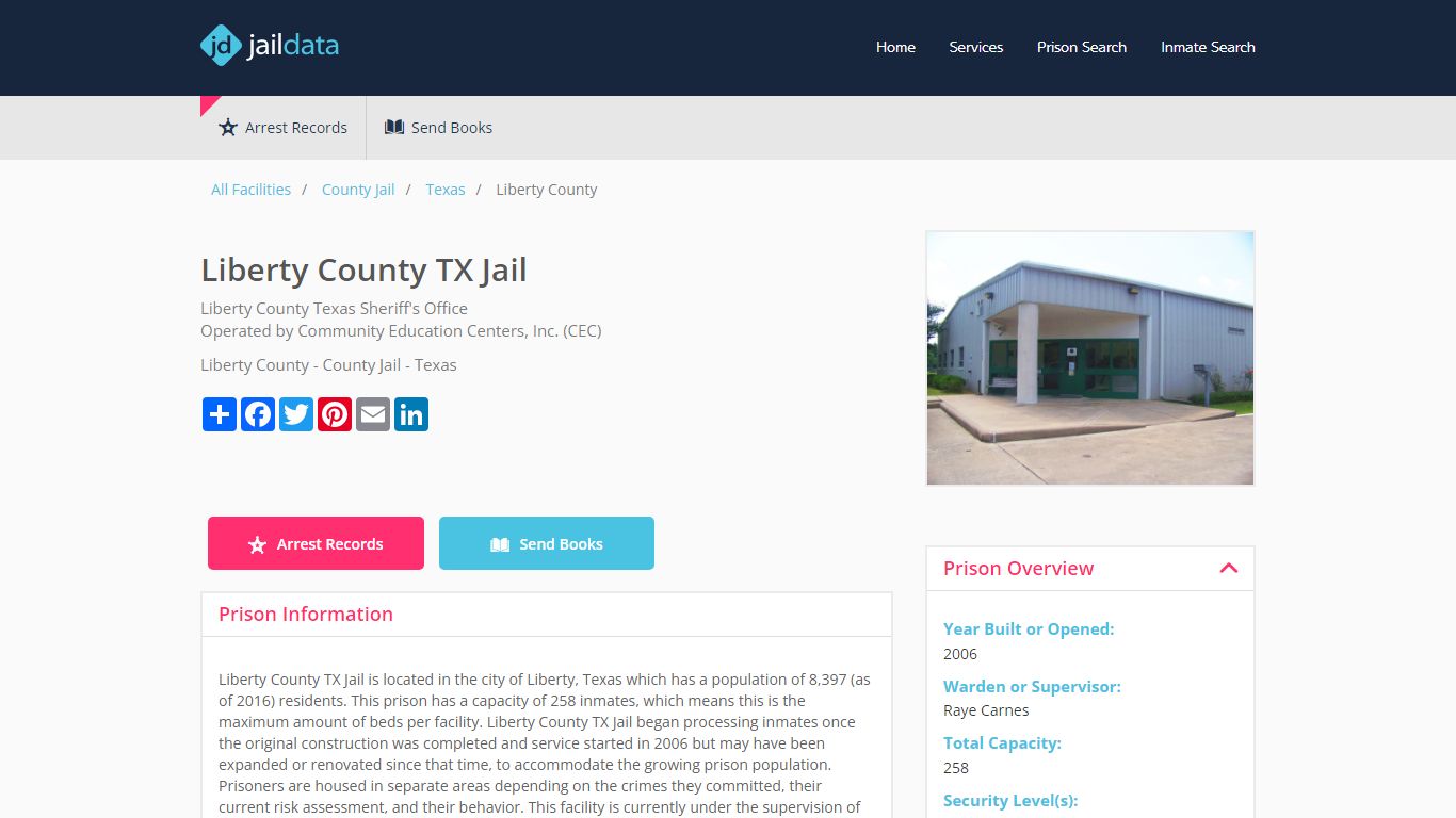 Liberty County TX Jail Inmate Search and Prisoner Info - Liberty, TX